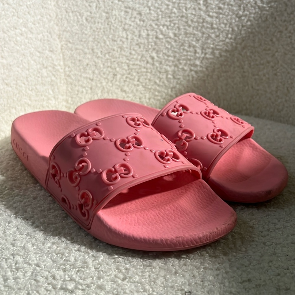 Pink Gucci slides